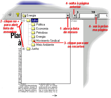 Acesso passo a passo ao acervo
(modo sequencial)