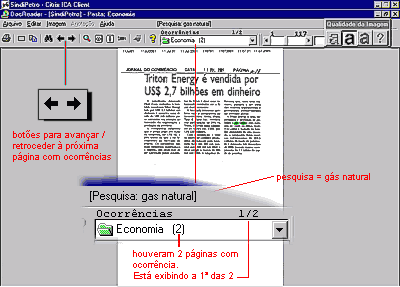 Avan�ando para nova ocorr�ncia e informa��es
sobre a pesquisa